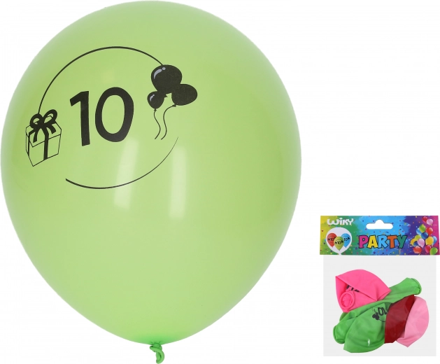 Inflatable balloons 30 cm with number 10 – set of 5 pcs