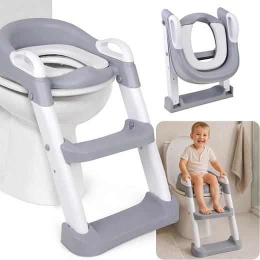 Children’s toilet seat reducer with ladder and soft seat up to 25 kg