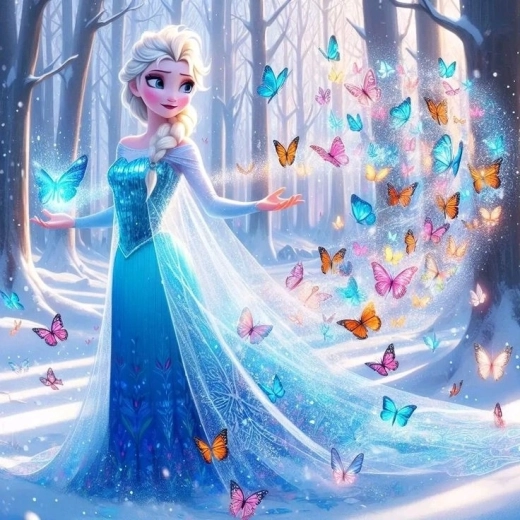 Norimpex Paint by Numbers Ice Princess with Butterflies 40 × 50 cm