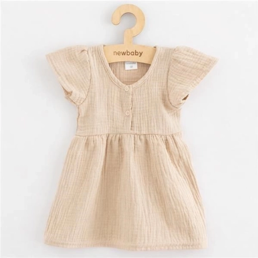Vaikiška muslino suknelė New Baby smėlio spalvos 68 (4–6 mėn.)