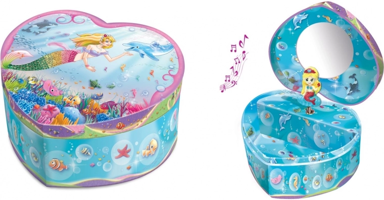 Heart-shaped jewelry box with fairy by Pecoware with music box