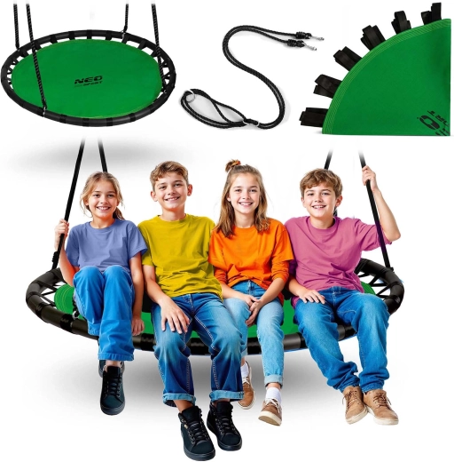 Apvali lizdinė sūpynė „Bociano lizdas“ NEO-SPORT Swingo 120 cm