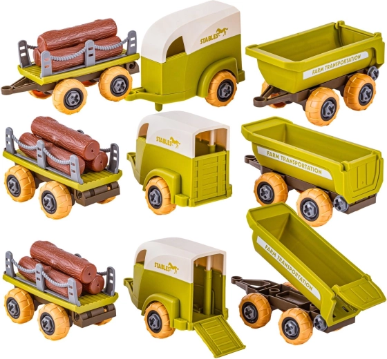Detachable trailers and movable parts