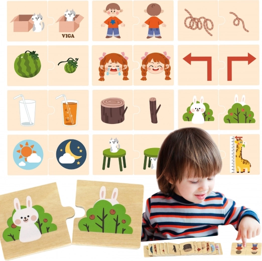 VIGA Wooden Puzzle with Opposite Images