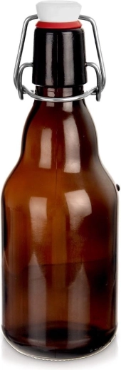 Tamsaus stiklo butelis su fiksatoriumi 340 ml
