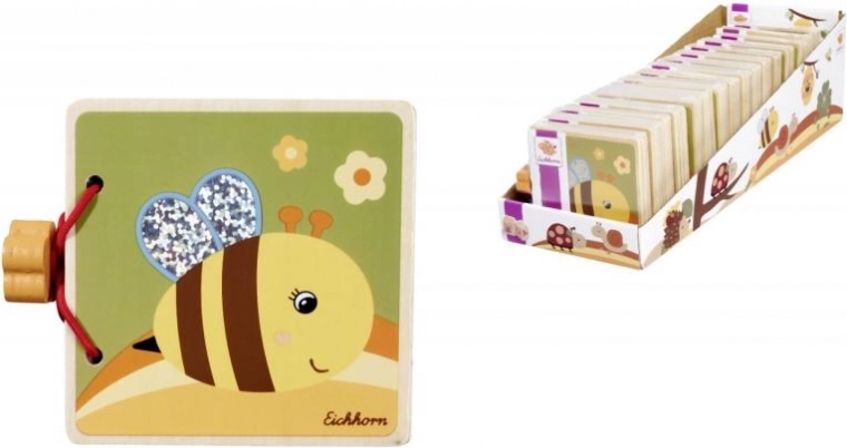 Wooden picture book for children, 8 pages, 8 × 8 cm