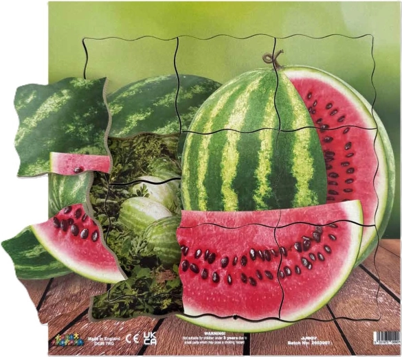Just Jigsaws Watermelon and Its Vegetative Growth Stages – Wooden Layered Puzzle, 19 Pieces