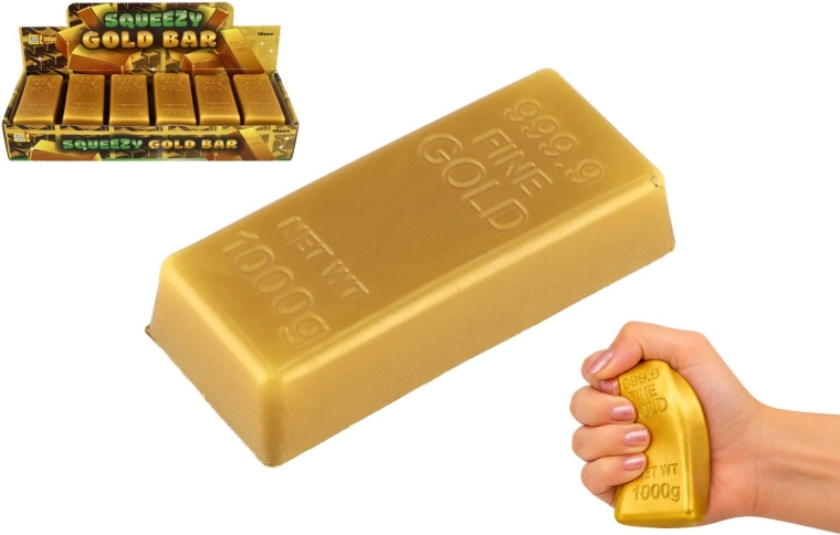 Anti-Stress Squeeze Gold Bar - 1 Piece