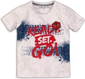 Dirkje kids’ short-sleeve T-shirt “ready set go!” white