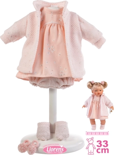 Llorens drabužė lėlei 33 cm – rožinis komplektas su priedais