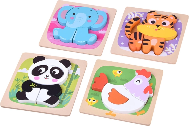 Four cheerful animals in one set