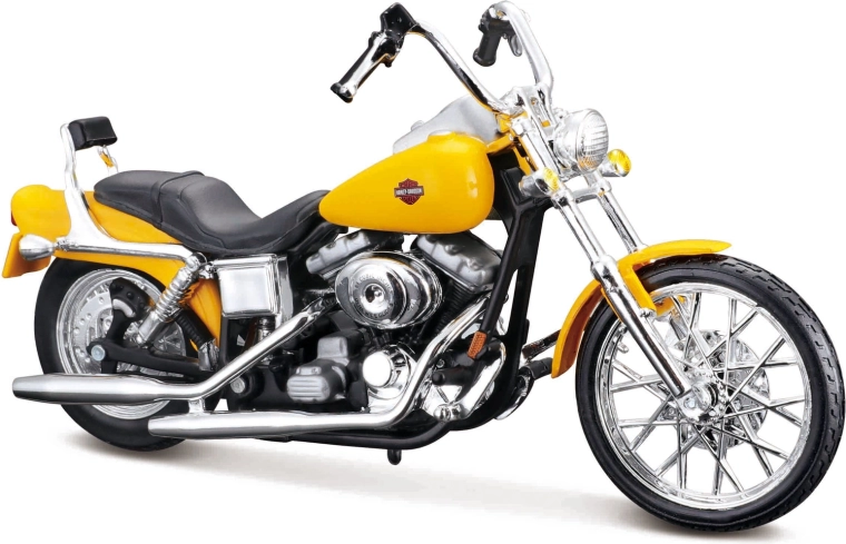 Maisto Harley-Davidson 2001 FXDWG Dyna Wide Glide 1:18 geltona