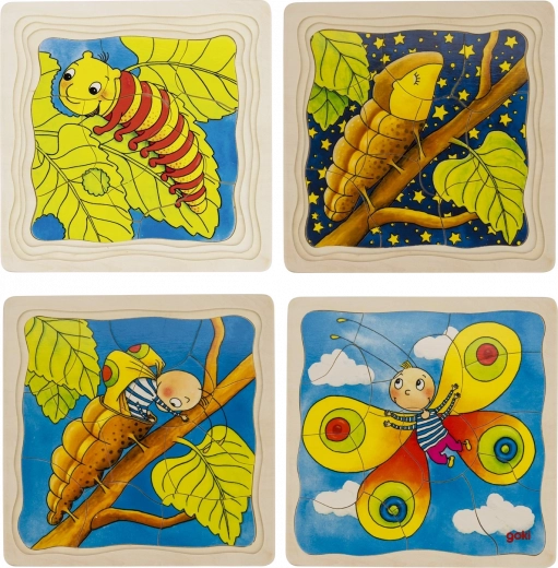 Vystomas medinis dėlionės galvosūkis „Drugelis“ GOKI