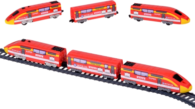 Modern electric train with 2 speeds and a light