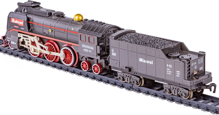 Steam, light and realistic sounds like on a real railway
