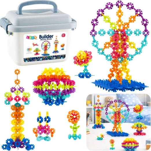 Snowflake Construction Building Set in a Carrying Case, 140 Pieces