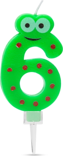 Tortinė žvakutė skaičiaus 6 formos