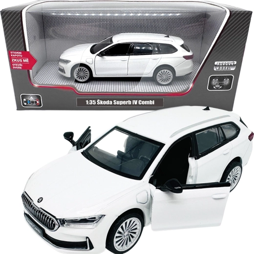 Metalinis modelis Škoda Superb IV Combi 1:35, baltas