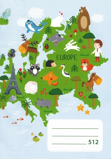 A5 mokyklinis sąsiuvinis linijomis, 10 lapų „Europa“