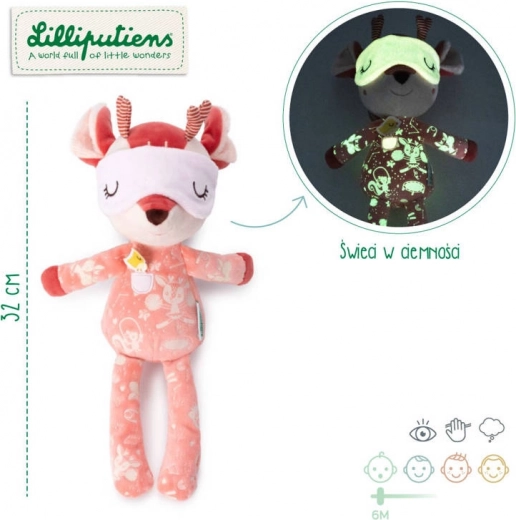 Lilliputiens plush bedtime toy Fawn Stella with glowing elements 6m+