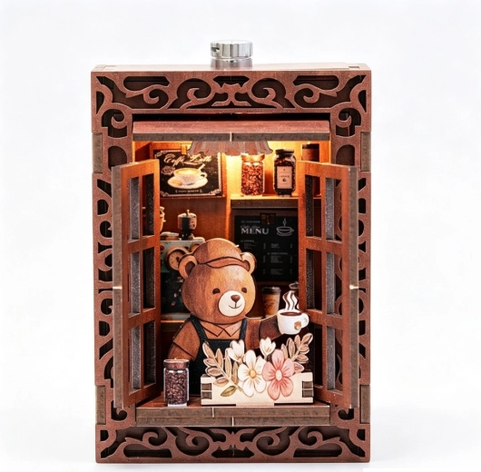 2Kids Toys 3D wooden puzzle magnet Bear Café