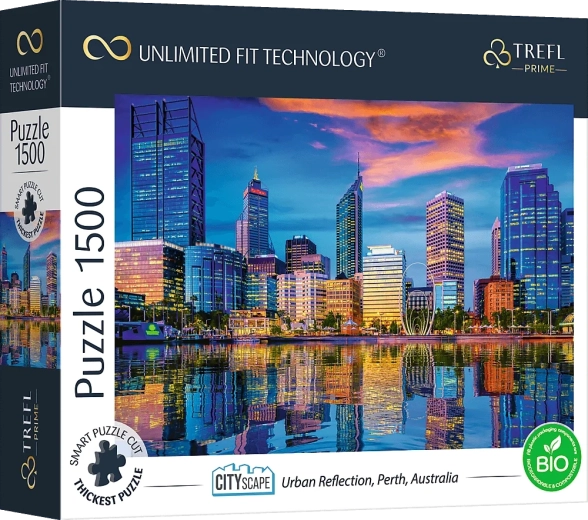 Puzzle TREFL UFT Cityscape – reflection of the city of Perth, Australia, 1500 pieces