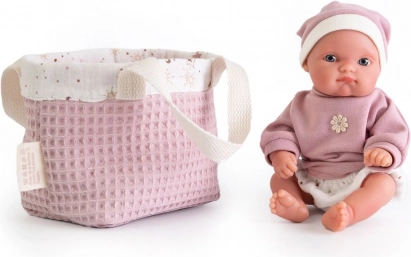 Antonio Juan Mufly realistic baby doll 21 cm with basket