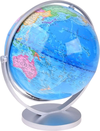 Rotating globe on a stable base