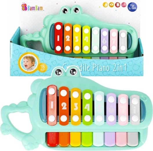 2-in-1 Children's Piano and Xylophone Crocodile