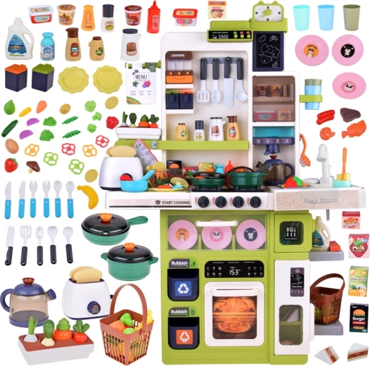 Interactive Children's Kitchen with Lights, Sounds, Steam and Running Water