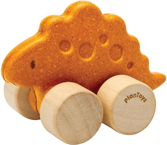 PlanToys dinozaurų mašinėlė stegozauras – 1 vnt.