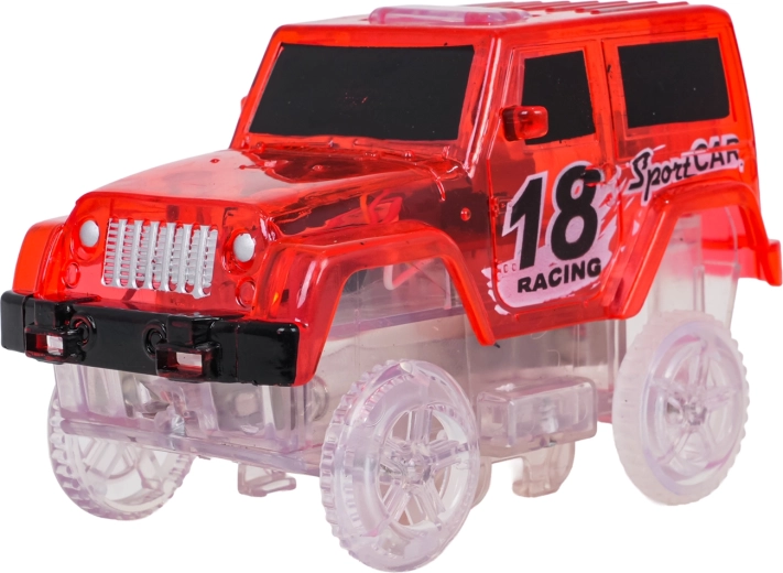 LED automobilėlis šviečia tamsoje