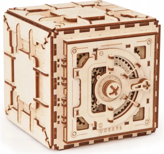 Medinis mechaninis seifas UGEARS – 3D dėlionė iš 179 dalių