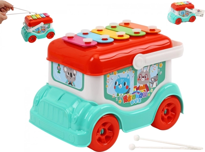 Autobusas su ksilofonu vaikams 19 cm