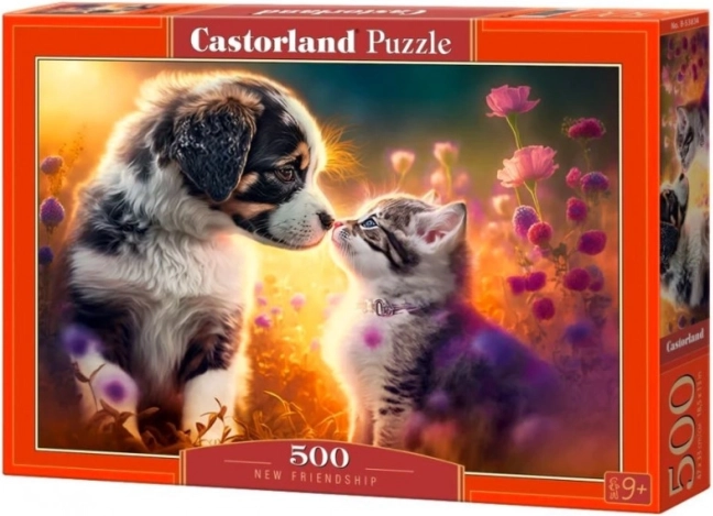 CASTORLAND 500-piece Puzzle – New Friendship (Dog and Cat)