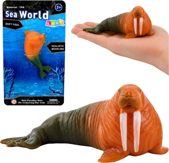 Rubber realistic walrus figure 13 cm