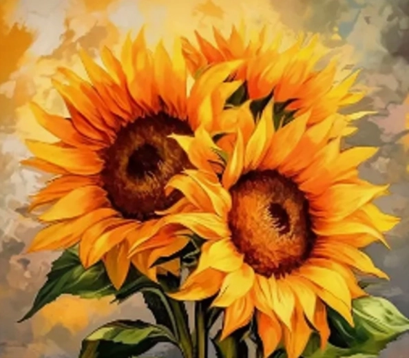 Deimantinė mozaika „Saulėgrąžos“ 30x40 cm