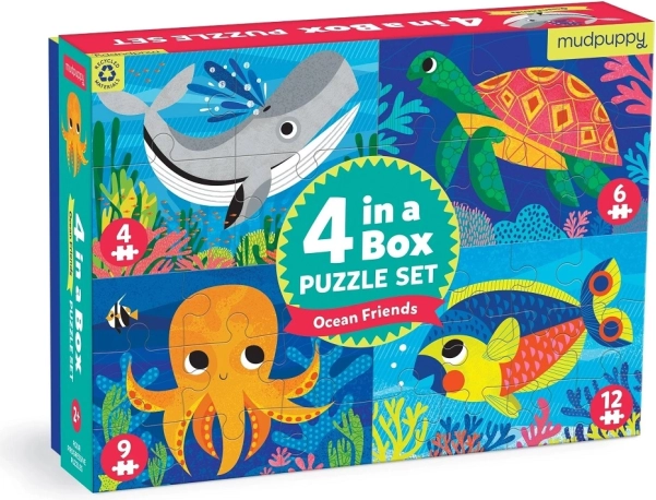Mudpuppy dėlionė vandenynas – rinkinys 4 viename