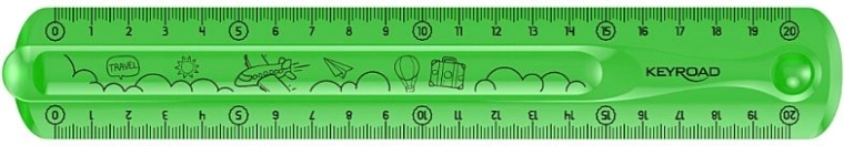 Lanksti liniuotė KEYROAD Flexi 20 cm – žalia