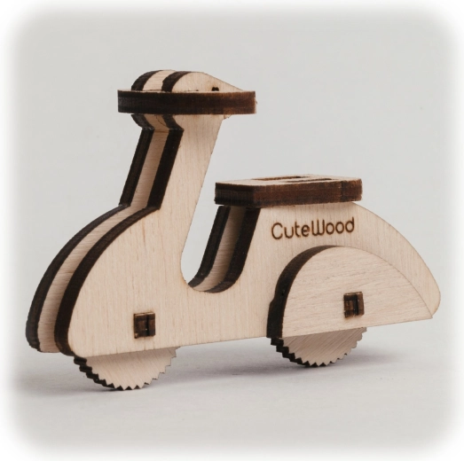 CuteWood wooden 3D moped puzzle