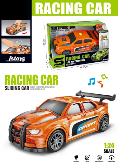 Lenktyninis automobilis su efektais 16 cm – oranžinis