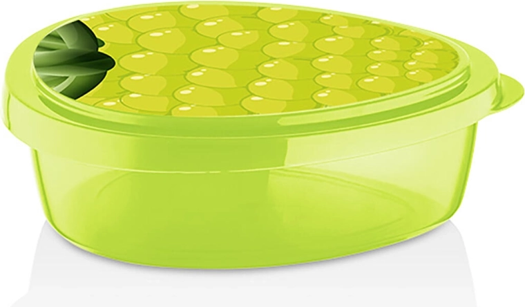 Užkandžių dėžutė 19,5 × 16 × 6 cm su vynuogių motyvu – žalias plastikas