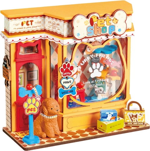 RoboTime 3D Wooden DIY Miniature House Model – Pet Shop Zverimex