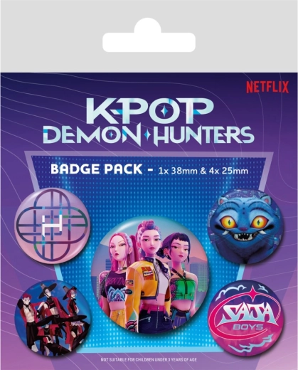 Set of Metal Badges K-pop Demon Hunters (Netflix)