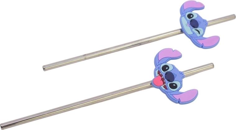 Stor nerūdijančio plieno šiaudelių rinkinys Stitch - 2 vnt.