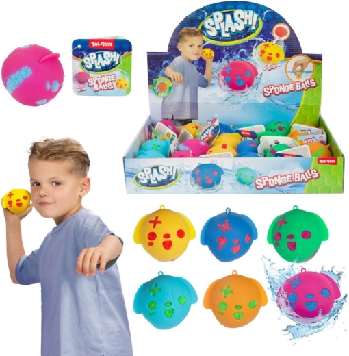 Soft water sponge ball 6 cm – assorted colors