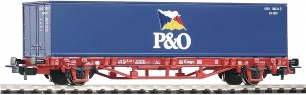 Platforminis vagonas PIKO Lgs579 su 40 ft konteineriu P&O, DB AG, H0 (V epocha)