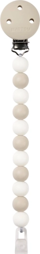 Nattou silicone pacifier clip clay/white (BPA-free)