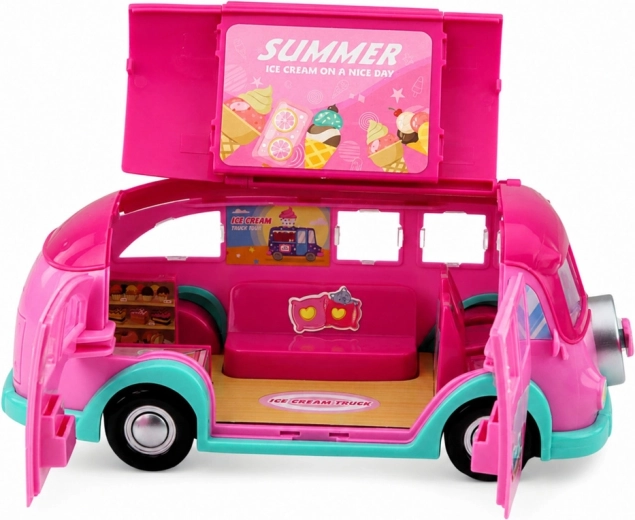 Fold-out food truck as a mobile ice cream shop