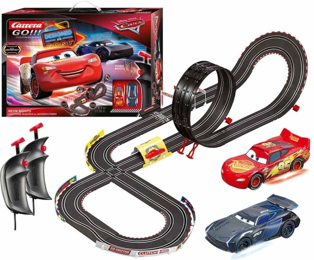 Carrera GO!!! Slot Car Track Cars Neon Nights 5.3 m